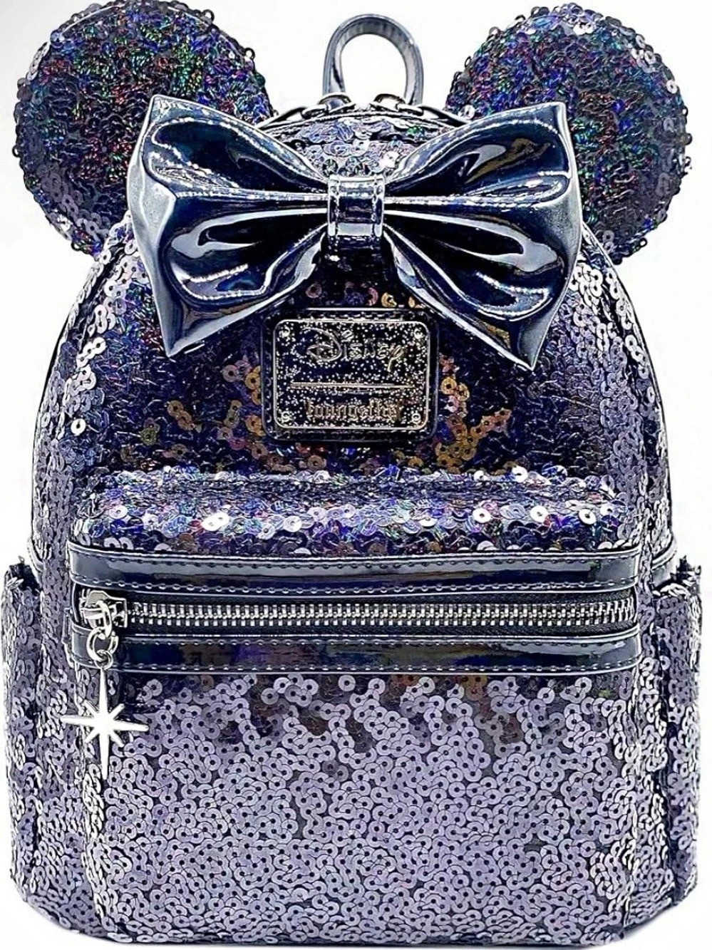 Loungefly Disney x LASR Celestial Dreams Black Sequin Minnie Mini Backpack NWT